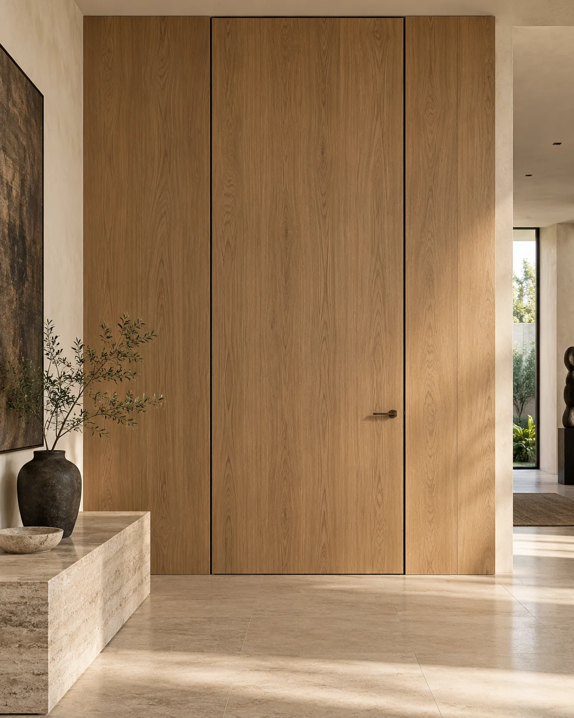 Architectural door integrated into a carefully detailed interior